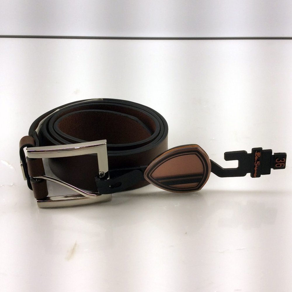 Ben Sherman - Brown Leather Belt - Men's 36